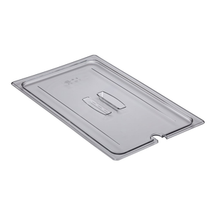 Cambro 10CWCHN135 Camwear Full Size Food Pan Cover Notched with Handle, Polycarbonate, Clear, NSF