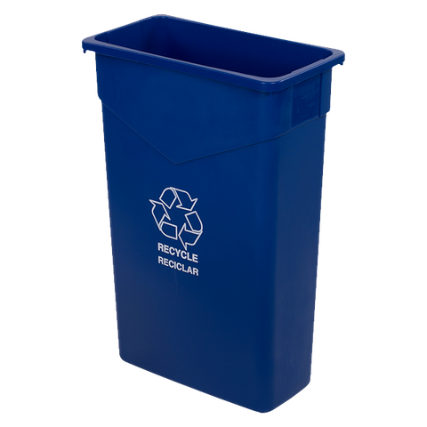 Carlisle 342023REC14 Trimline™ Recycle/Waste Container, 23 gallon, rectangular, heavy-duty, polyethylene, blue