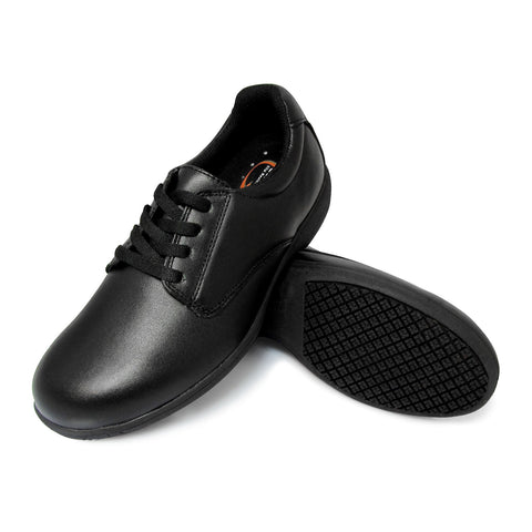 Genuine Grip 420 Women's Tie Work Shoes, Slip Resistant, Black