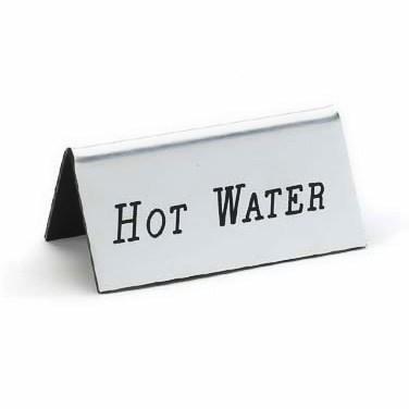 Cal-Mil 228-3-010 Beverage Tent Sign (Hot Water), Silver