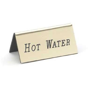 Cal-Mil 228-3-011 Beverage Tent Sign (Hot Water), Gold