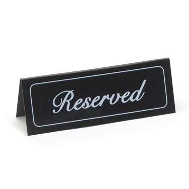 Cal-Mil 285 Black Double-Sided Vinyl "Reserved" Sign