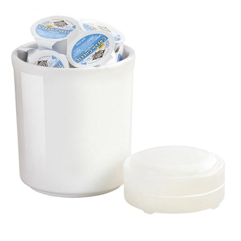Cal-Mil 3050-32 32 Oz. White Melamine Jar with Cold Puck