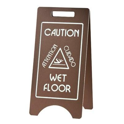 Cal-Mil 3506 23" Wet Floor Sign, Polyethylene, Brown