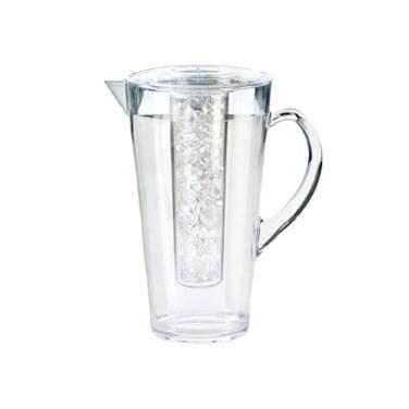 Cal-Mil 682-ICE Plastic Pitcher with Ice Chamber, Clear