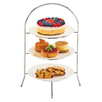 Cal-Mil 977-10-49 3 Tier Display Or Server with Arched Chrome Frame, 20"H