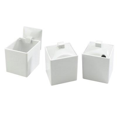Cal-Mil C1432LID 4" Square Lid For 4" Storage Jars, Melamine, White