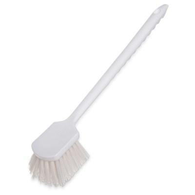 Carlisle 40501C02 20" Scrub Brush with Soft Polyester Bristles, White