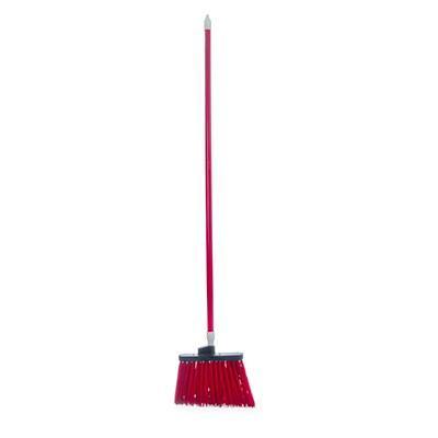 Carlisle 4108305 12" Angle Broom - 48" Handle, Unflagged Bristles, Red