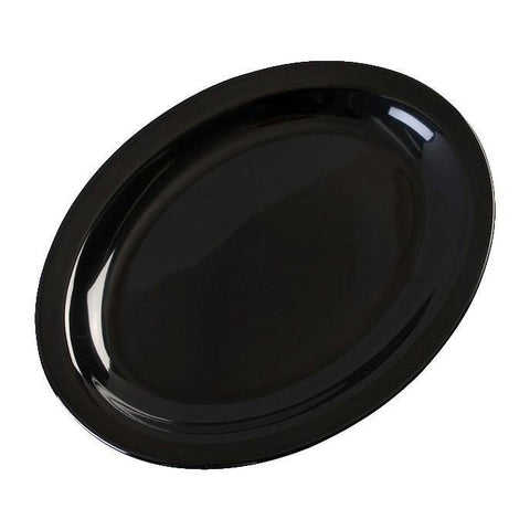 Carlisle KL12703 Kingline 12" X 9" Black Oval Platter