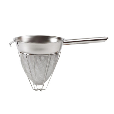 Winco CCB-8R Bouillon Strainer, 8", extra fine mesh, reinforced, hollow handle, stainless steel
