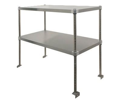 GSW USA DS-1660A Stainless Steel Adjustable Double Over Shelf, 60-1/2"L X 16"W X 36"H, ETL