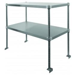 GSW USA DS-B1428 Stainless Steel Adjustable Double Overshelf,  28"L X 15-1/4"W X 48"H
