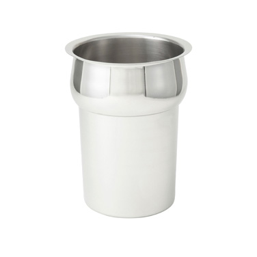 Winco INS-2.5 Inset, 2-1/2 quart, 6" x 7-1/2", round, heavy weight stainless steel, mirror finish
