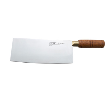 Winco KC-101 Chinese Cleaver, 8" x 3-1/2" blade, wooden handle, stainless steel blade