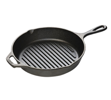 Lodge L8GP3 Induction Grill Pan, 10-1/4 dia., Cast Iron , Made in USA