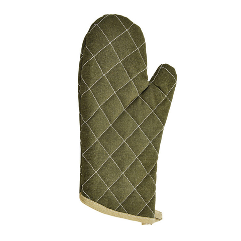 Winco OMF-13 Oven Mitt, 13", flame resistant up to 400°F (205°C), cotton, green