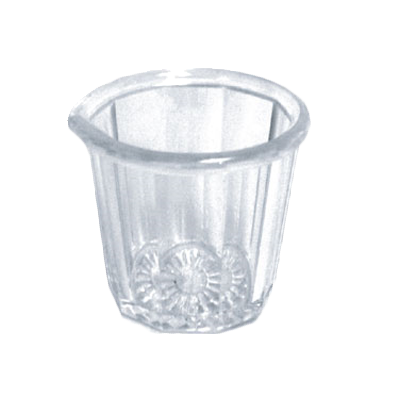Thunder Group PLSP002D Syrup Cup, 2 oz. capacity, fluted, plastic, clear