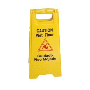Thunder Group PLWFC024 Safety Floor Sign, "Caution/Wet Floor", fold-up, dual-sided, plastic, yellow