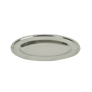 Thunder Group SLOP010 Serving Platter 10", Oval, Stainless Steel, Mirror Finish