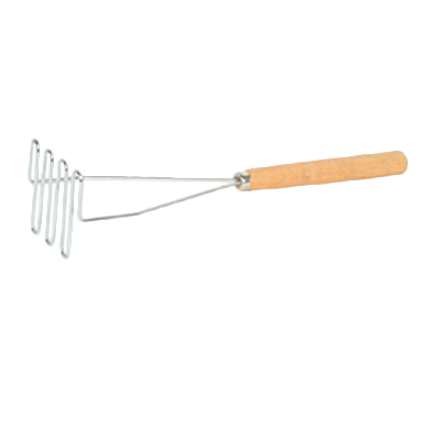 Thunder Group SLTMA024 Potato Masher, 24"L, square face, wooden handle, stainless steel
