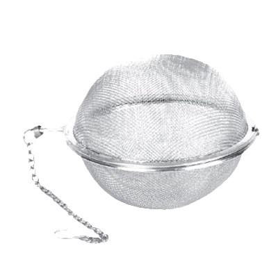 Thunder Group SLTB003 Tea Strainer, 3-1/8" Dia, Tea Ball With Chain And Mesh Lining, 18/8 Stainless Steel