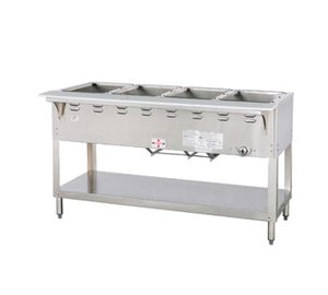 Duke WB304 Aerohot Steamtable Wet Bath Unit, 58-3/8"L, gas, (4) pan size open water bath with (1) 27,000 BTU burner with adjustable gas valve control & safety pilot, CSA STAR, UL EPH Classified