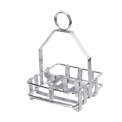 Winco WH-7 Salt & Pepper Shaker/ Sugar Packet Caddy Rack, fits G-109, chrome-plated wire