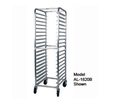 Winholt AL-1815B Pan Rack, mobile, full height, open sides, with slides, welded angle-type aluminum frame, end loading, 5" casters, NSF