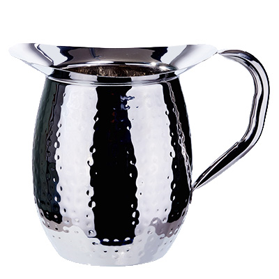 Winco WPB-3H Bell Pitcher, 3 quart, hammered, heavy weight stainless steel, mirror finish