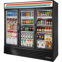 Restaurant Equipment &gt; Refrigeration Equipment &gt; Merchandising &amp; Display Refrigerators and Freezers &gt; Merchandising Reach-In Refrigerators &gt; Merchandising Glass Door Refrigerators &gt; Three Section