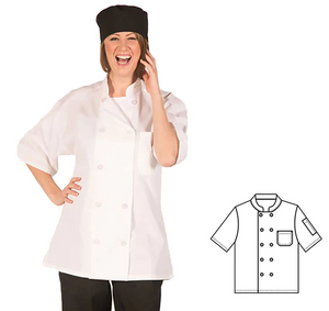 HI-LITE 540WHL White Classic Chef Coat 1/2 Sleeve, Large