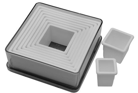 Ateco 5753 9-Piece Plastic Plain Square Cutter Set