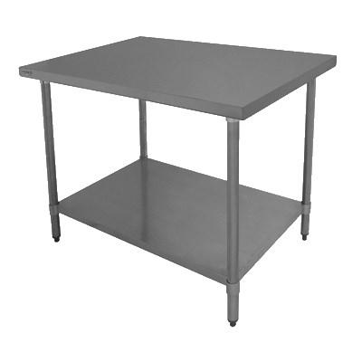 GSW USA WT-EE2460 Economy Work Table, Stainless Steel Top, Galvanized Undershelf, 60"W X 24"D X 35"H, ETL