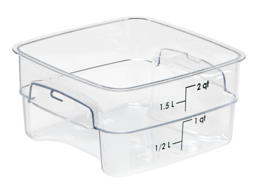 Cambro 2SFSPROCW135 2qt CamSquare FreshPro Food Container, Green Graduation, Clear Polycarbonate