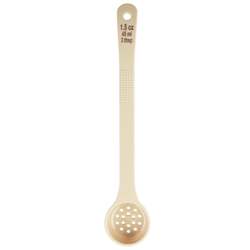 TableCraft Products 11169 1.5oz Perforated Portion Spoon, Long Handle, Polycarbonate, Beige