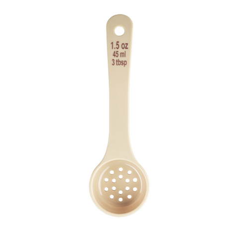 TableCraft Products 11167 1.5oz Perforated Portion Spoon, Short Handle, Polycarbonate, Beige