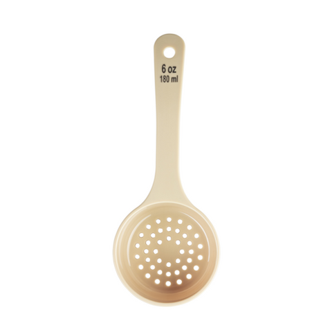 TableCraft Products 10655 6oz Perforated Portion Spoon, Short Handle, Polycarbonate, Beige