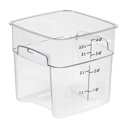 Cambro 4SFSPROCW135 4qt CamSquare FreshPro Food Container, Green Graduation, Clear Polycarbonate