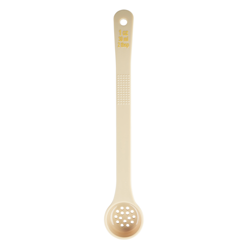 TableCraft Products 10641 1oz Perforated Portion Spoon, Long Handle, Polycarbonate, Beige