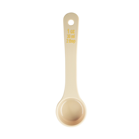 TableCraft Products 10638 1oz Solid Portion Spoon, Short Handle, Polycarbonate, Beige