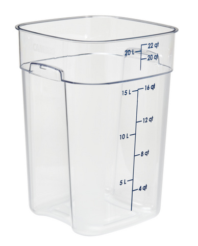 Cambro 22SFSPROCW135 22qt CamSquare FreshPro Food Container, Blue Graduation, Clear Polycarbonate