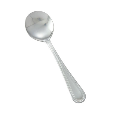 Winco 0005-04 Bouillon Spoon 6-1/8", Heavy Weight, Stainless Steel, Dots Style