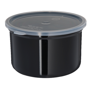 Carlisle 34303 Poly-Tuf™ Crock, 1.5 qt., translucent snap-on lid, black, NSF