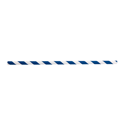 TableCraft Products 100120 Straws 7-3/4"L, 6mm Thick, Paper, Blue Striped