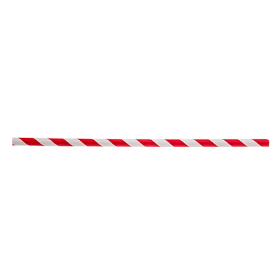 TableCraft Products 100125 Straws 7-3/4"L, 6mm Thick, Paper, Red Striped