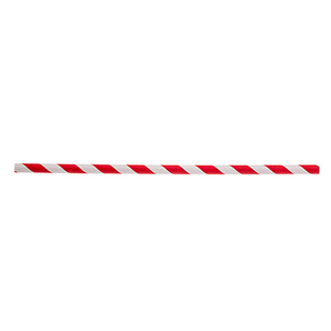 TableCraft Products 100125 Straws 7-3/4"L, 6mm Thick, Paper, Red Striped