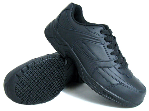Genuine Grip 1011 Women's Steel Toe Jogger, Slip Resistant Work Shoes, Black