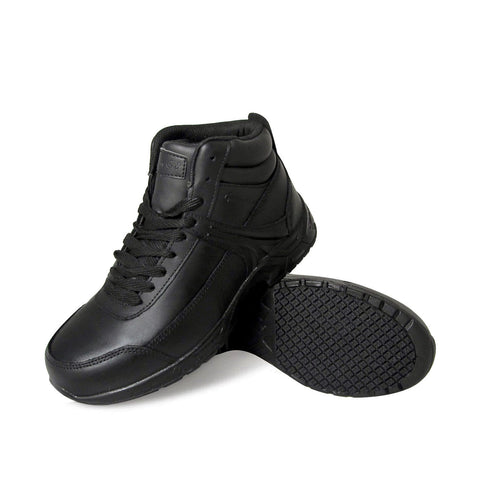 Genuine Grip 1021 Women's Athletic Steel Toe Boots, Slip Resistant, Black