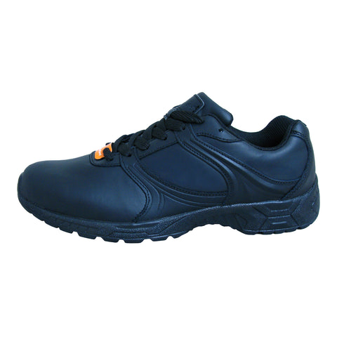 Genuine Grip 1030 Men's Athletic Plain Toe, Slip Resistant Work Shoes, Black